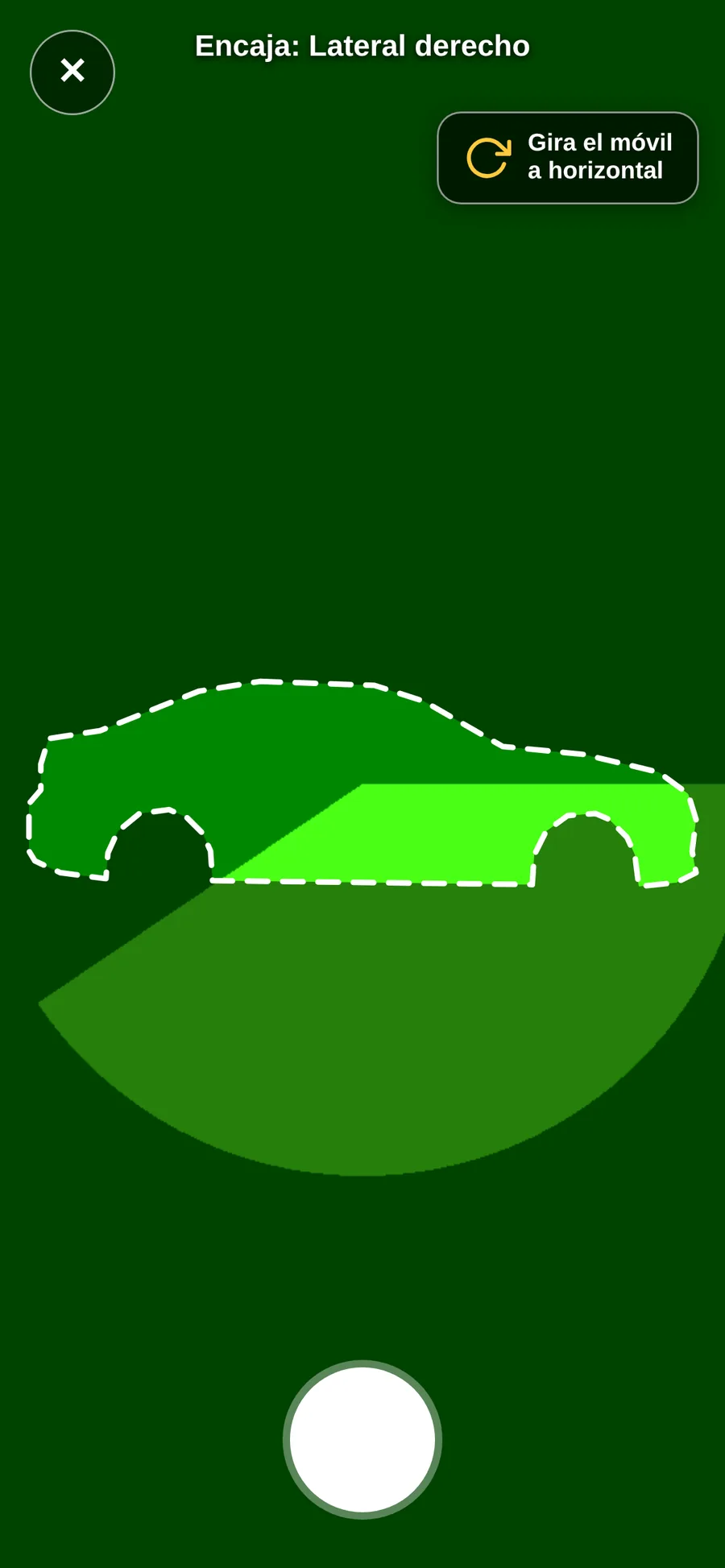 Camera view with a car silhouette guide